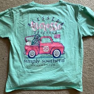 Simply southern mint green girls tee shirt (lacrosse)